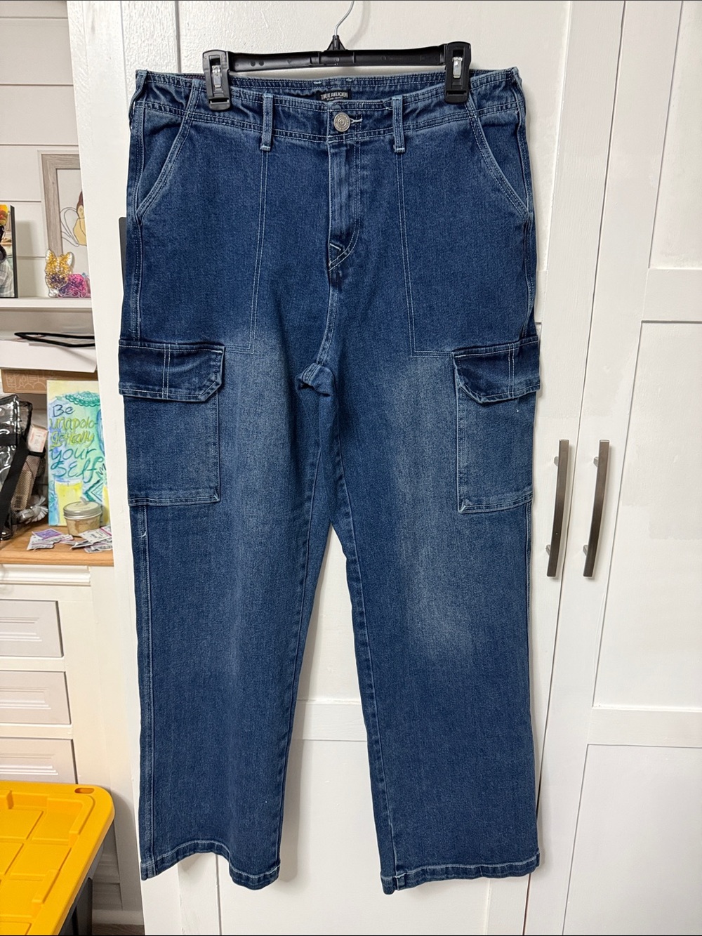 True Religion Blue Cargo Denim Pants